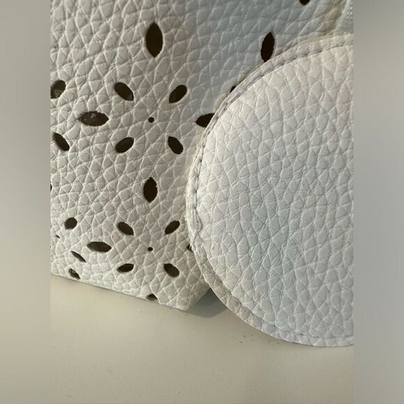 Saks Fifth Avenue White Perforated Cosmetic Case - Picture 7 of 9